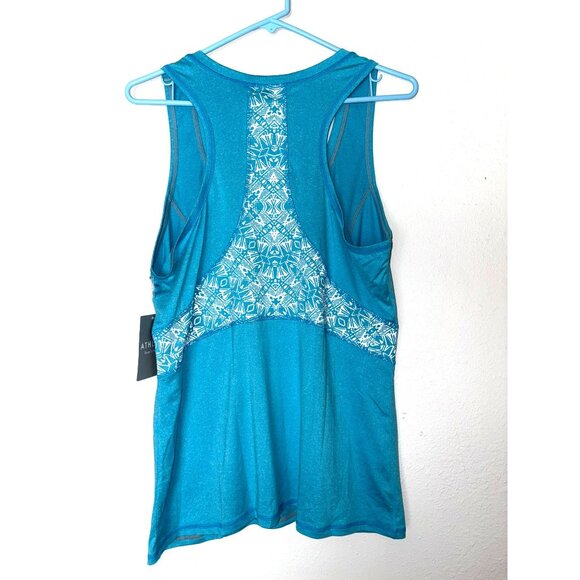 New Athleta Northern Lights Reflective Blue Workout Tank Top Size XL - Picture 2 of 10